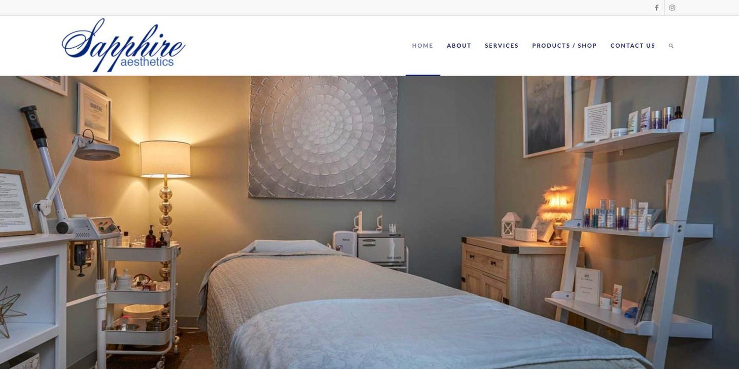 Sapphire Aesthetics homepage